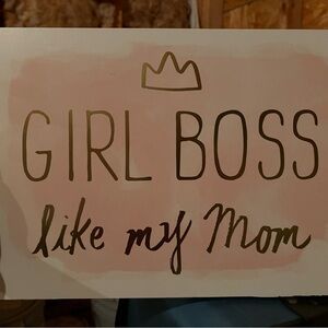 Gold and Pink 'Girl Boss' Wall Decor